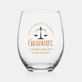 Graduierungspartei für Custom Orange Law School Weinglas Ohne Stiel