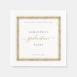 Graduierungspartei für Golden Glitzer Frame Jahr Serviette