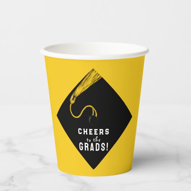 Graduierungspartei gelb pappbecher (Vorderseite)