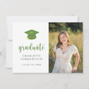 Graduierungspartei Green Gold Cap Tassel Foto Einladung