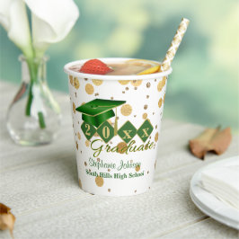 Graduierungspartei Green Gold Personalisiert Pappbecher