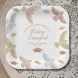 Graduierungspartei in die Höhe schießt Boho Birds  Pappteller