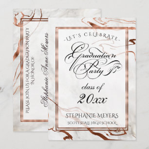 Graduierungspartei Marbleized Copper Typografie Einladung