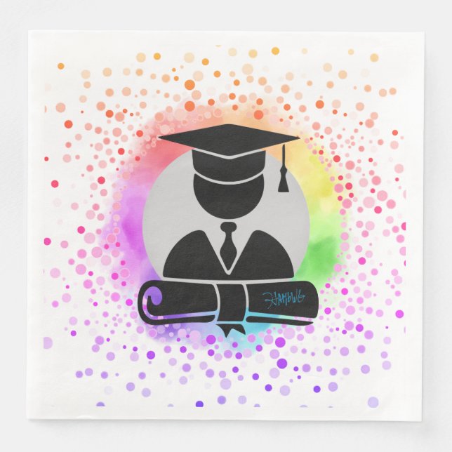 Graduierungspartei Napkin Cap and Gown HAMbyWG Serviette (Vorderseite)
