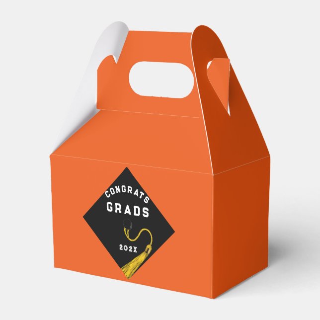 Graduierungspartei Orange Gevor Box Geschenkschachtel (Vorderseite)