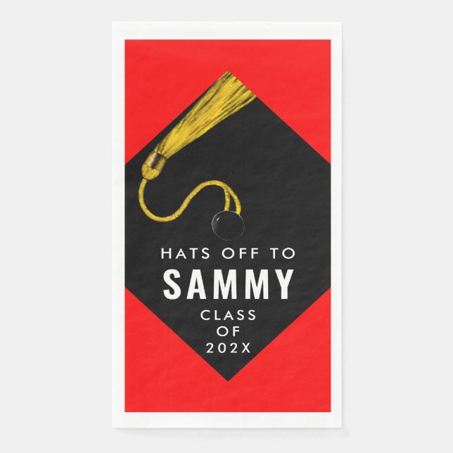 Graduierungspartei Red Serviette (Vorderseite)