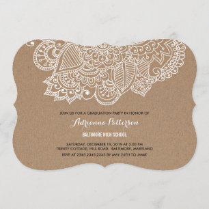 Graduierungspartei Rustikales Paisley Pattern Einladung