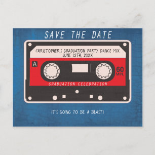 Graduierungspartei Save the Date Retro-Band  Ankündigungspostkarte