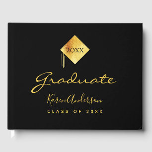 Graduierungspartei schwarzes Gold Gästebuch