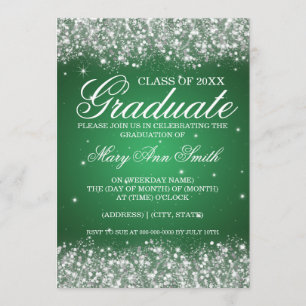 Graduierungspartei Sparkling Glitzer Green Einladung