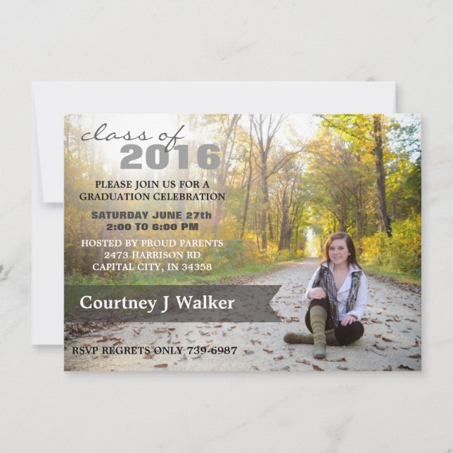 Graduierungsparty 2016 - Sassy Classy Banner Einladung (Vorderseite)