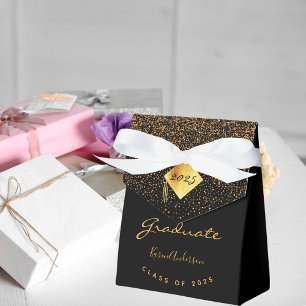 Graduierungsparty 2025 Absolvent schwarzes Gold Geschenkschachtel
