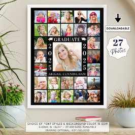 Graduierungsparty 27 FotoCollage Personalisiert Poster