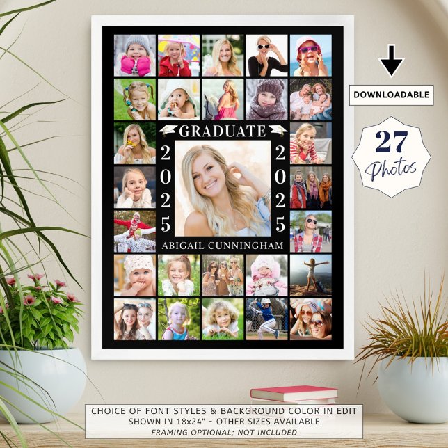 Graduierungsparty 27 FotoCollage Personalisiert Poster (Von Creator hochgeladen)