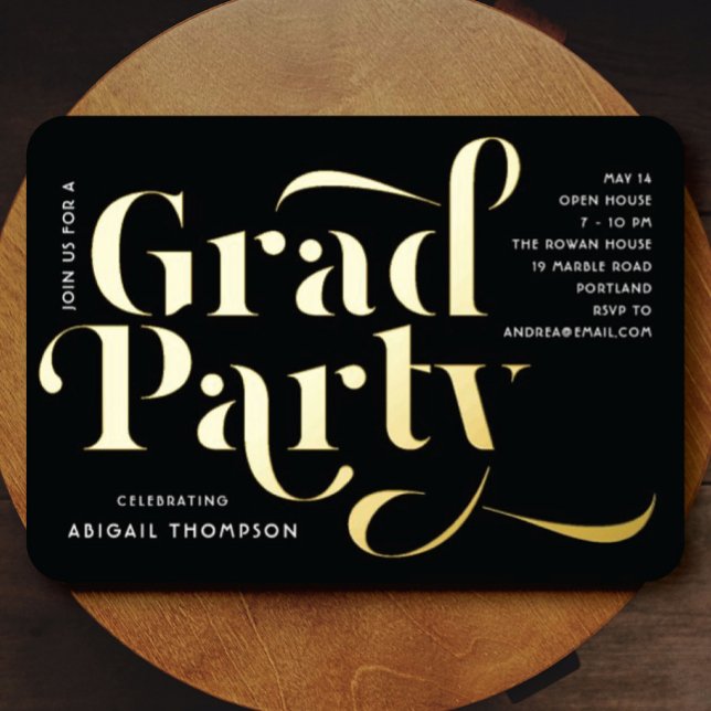 Graduierungsparty Ankündigung Real Foil Headline (Von Creator hochgeladen)