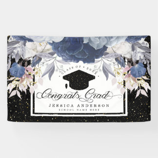 Graduierungsparty Banner Luxus Schwarz und Gold