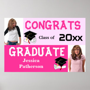 Graduierungsparty Banner Poster Hinzufügen Foto Ro