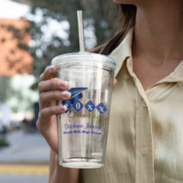 Graduierungsparty Blue Gold Personalisiert Acryltrinkbecher