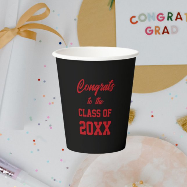 Graduierungsparty der Schwarzen und Roten Schule Pappbecher (In Situ Graduation Party)