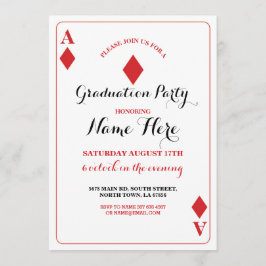 Graduierungsparty Diamond Playing Card Vegas Einla Einladung
