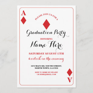 Graduierungsparty Diamond Playing Card Vegas Einla Einladung