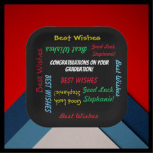 Graduierungsparty farbenfrohe FUN Square oder Roun