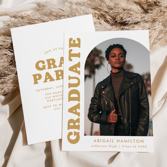Graduierungsparty für das Arch-Gold-Foto Einladung (Von Creator hochgeladen)