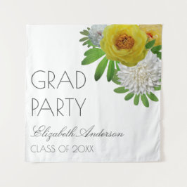 Graduierungsparty für Gelb und Weiß Wandteppich