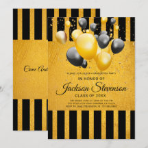 Graduierungsparty Gold auf schwarz