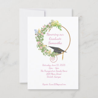 Graduierungsparty im Garten, in Rosa Einladung