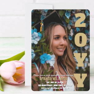 Graduierungsparty lädt zu elegantem Gold Custom Fo Feiertagskarte
