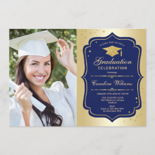 Graduierungsparty mit Foto - Goldmeere Einladung
