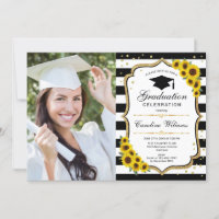 Graduierungsparty mit Foto - Sonnenblumen