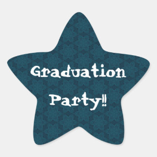 Graduierungsparty Navy Blue und White Star Blume Stern-Aufkleber