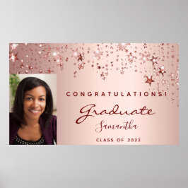 Graduierungsparty Rose Goldene Sterne Foto 2025 Poster