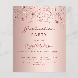 Graduierungsparty Rose Goldstars Einladung