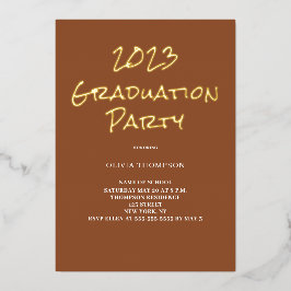 Graduierungsparty Terracotta Foil Einladung