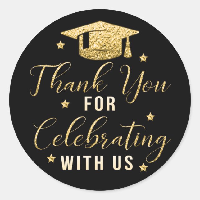 Graduierungsparty Vielen Dank, dass Sie Sticker be (Vorderseite)