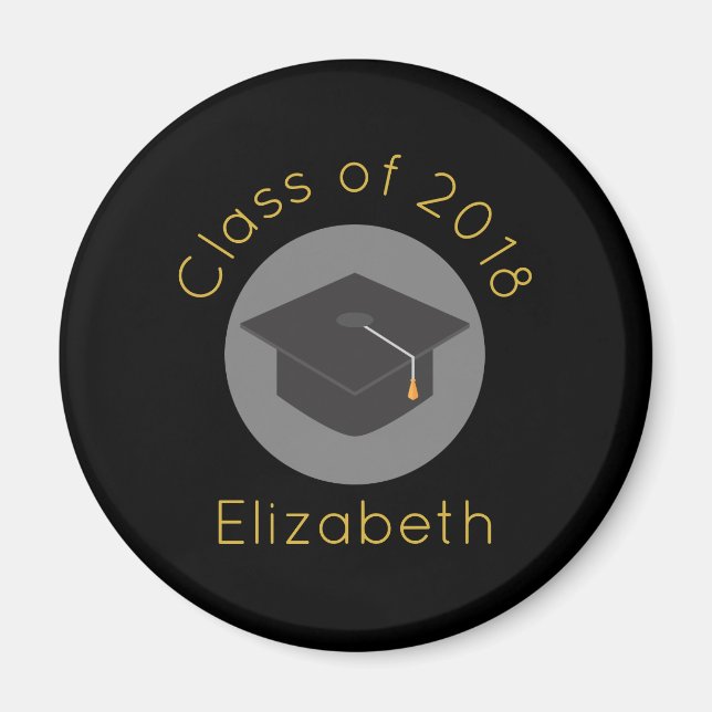 Graduierungspauschale für schwarze Klasse mit 20xx Magnet (Vorne)