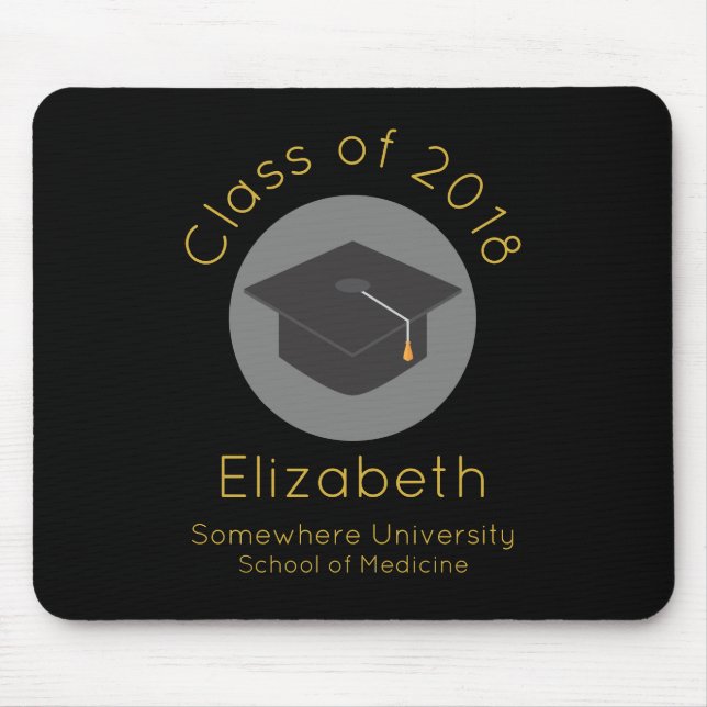 Graduierungspauschale für schwarze Klasse mit 20xx Mousepad (Vorne)