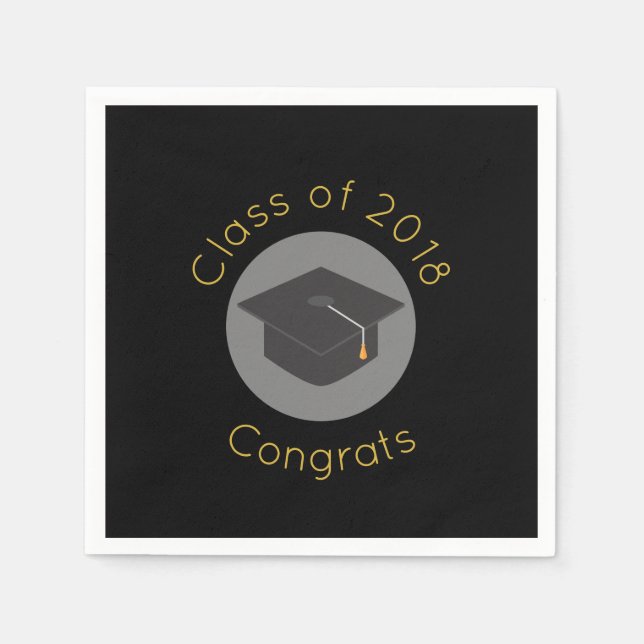 Graduierungspauschale für schwarze Klasse mit 20xx Serviette (Vorderseite)