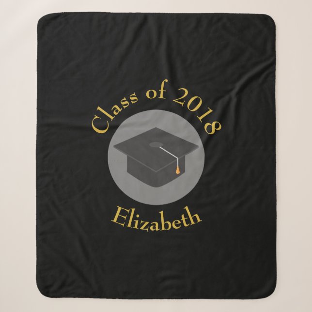 Graduierungspauschale für schwarze Klasse mit 20xx Sherpadecke (Vorderseite)