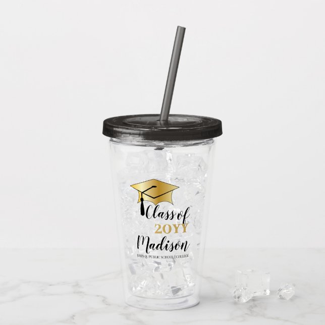 Graduierungspauschale - Tassel Black Gold Class Ye Acryltrinkbecher (Rückseite Ice)