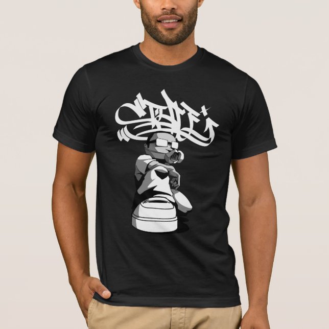 Graf Künstler mit weißem Text T-Shirt (Vorderseite)