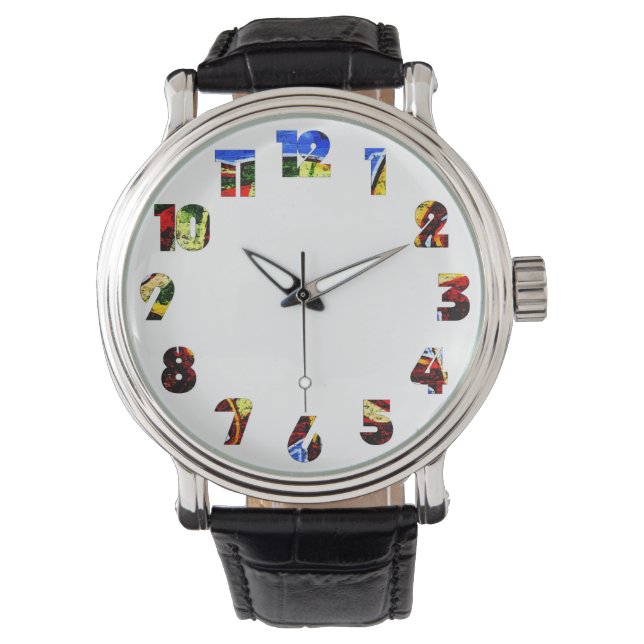 Graffiti 17 Number Overlay Wam Armbanduhr (Vorderseite)