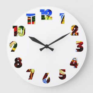 Graffiti 17 Nummer-Overlay-Wccn Große Wanduhr