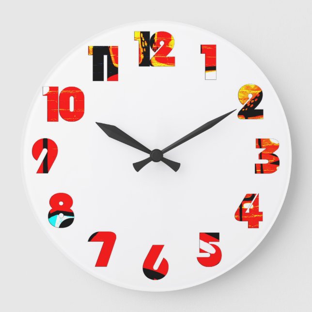 Graffiti 19 Number Overlay Wccn Große Wanduhr (Vorderseite)