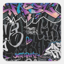 GRAFFITI #2 QUADRATISCHER AUFKLEBER