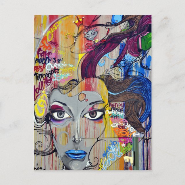 Graffiti-508272 Graffiti-Wandmalerei Postkarte (Vorderseite)