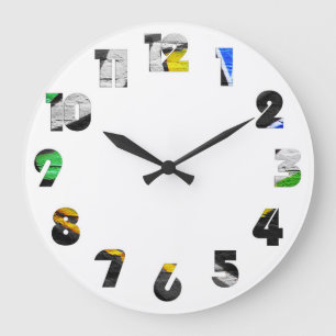 Graffiti 6 Nummer-Overlay-Wccn Große Wanduhr